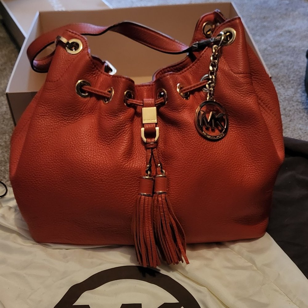 Michael Kors Orange leather hobo